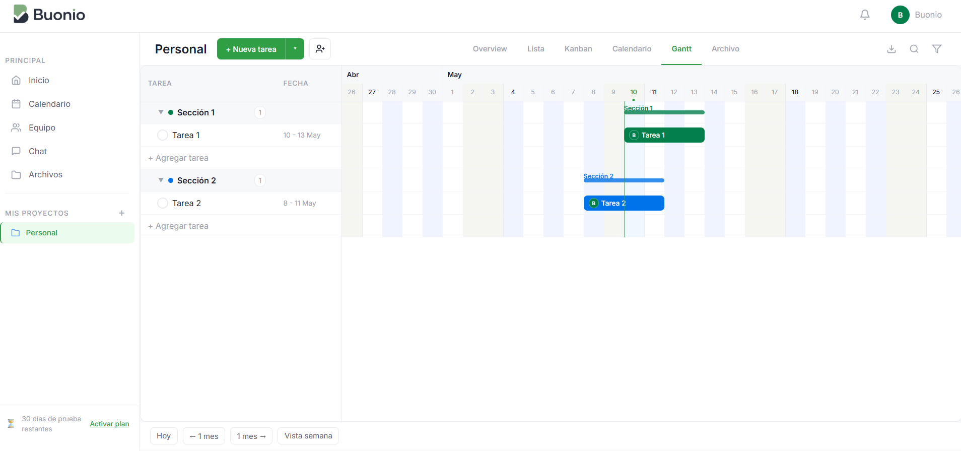 Vista Gantt
